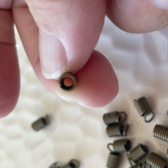 35 Metal Coil Cord Ends, Findings,in Antique Brass Tone for Jewelry Craft Making - Picture 3 of 6